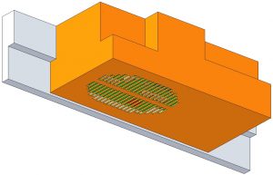 elektronika hőmérséklet szimuláció geometria módosított állapota alulnézetben